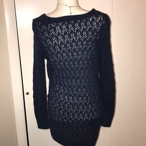 Christopher & Banks Sweaters - Blue crochet sweater. Longer in the back. Christopher & Banks Sweaters - Blue crochet sweater. Longer in the back.